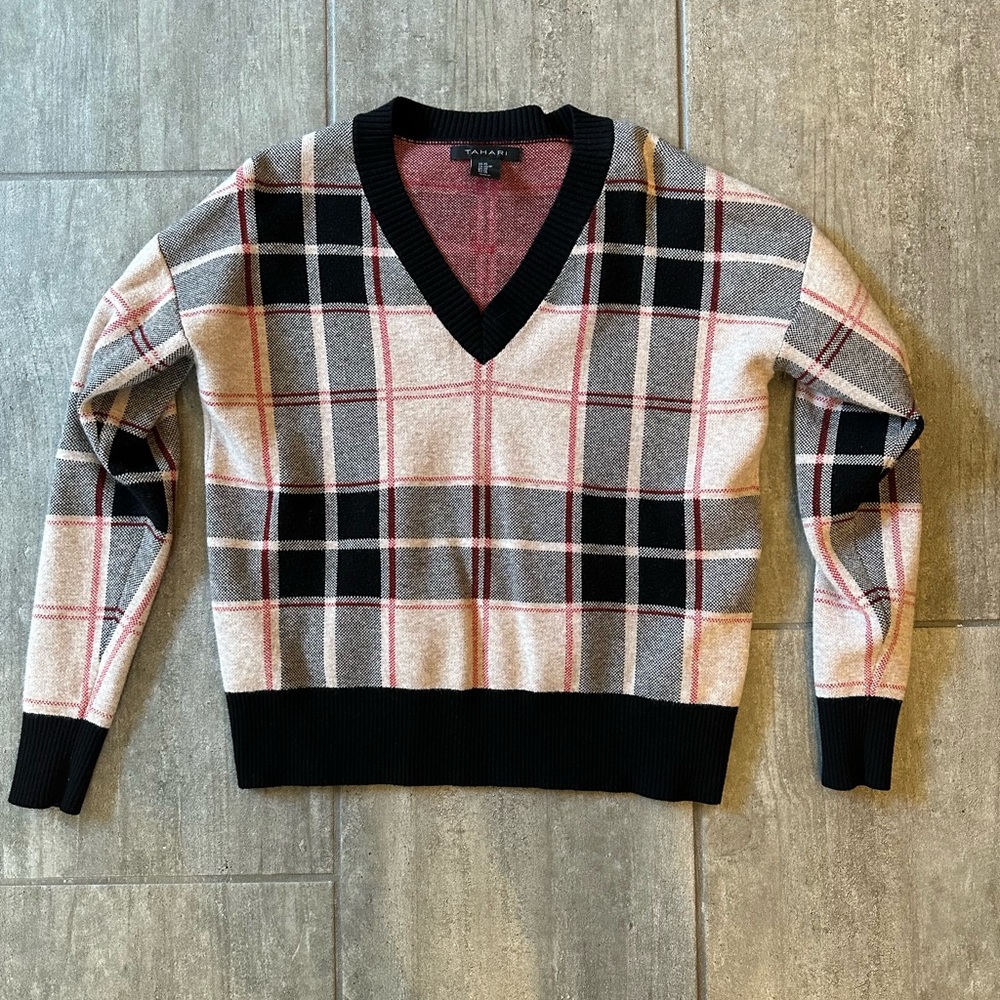 Tahari Plaid Sweater